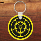 Oosters Geel Zwart Oda Japan Mon Vector Kunst Sleutelhanger (Voorkant)