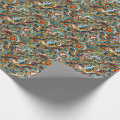 Oosters geïnspireerd ingewikkeld bloemenpatroon cadeaupapier (Hoek)