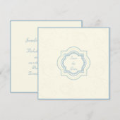 Oosters geïnspireerde Save the Date in Blauw & Ivo Kaart (Voorkant / Achterkant)