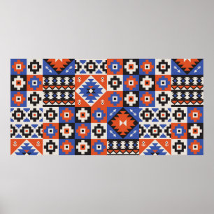 Oosters geometrisch naadloos patroon. Etnisch ontw Poster