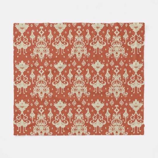 Oosters  Ikat geometrisch damast patroon Fleece Deken (Voorkant (Horizontaal))