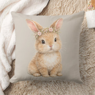 Oosters Konijn Paasei Waterverf Kussen