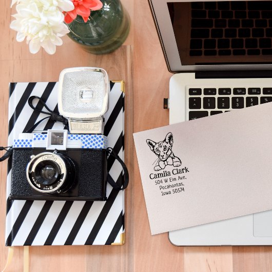 Oosters kort haar Cat Retour Adres Rubberstempel