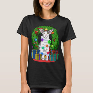 Oosters Korthaar Kat Kerstboom X-mas Kerstman T-shirt