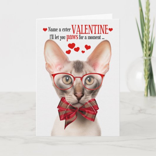 Oosters Korthaar Kat Valentijn Feline Humor Feestdagen Kaart (Voorkant)