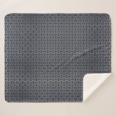 Oosters Marine Blauw Wit Japan Weven Patroon Sherpa Deken (Voorkant (horizontaal))