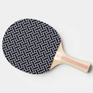 Oosters Marine Blauw Wit Japan Weven Patroon Tafeltennisbatje