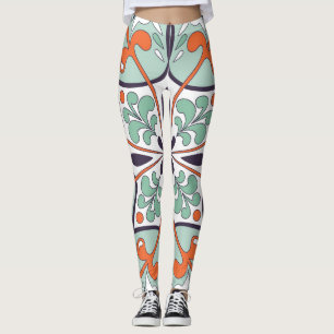 Oosters Marokkaans Tegel Floral Design Leggings