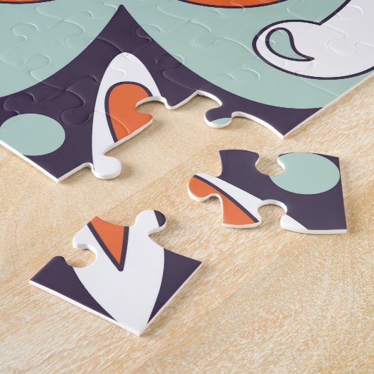 Oosters Marokkaans Tegel Floral Design Legpuzzel (Zijkant)