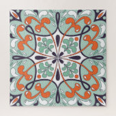 Oosters Marokkaans Tegel Floral Design Legpuzzel (Verticaal)