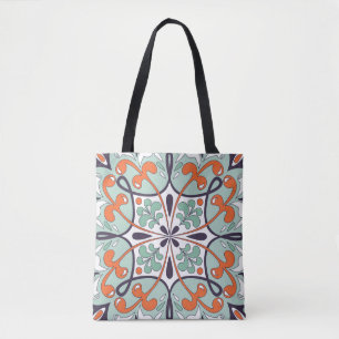 Oosters Marokkaans Tegel Floral Design Tote Bag