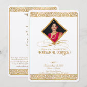  oosters minimalistisch herdenkingsprogramma kaart (Voorkant / Achterkant)