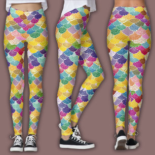 Oosters Mozaïekpatroon Regenboog Seigaiha Leggings