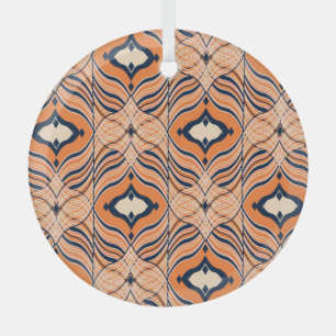 Oosters naadloos: zwart Sinaasappel Ornament