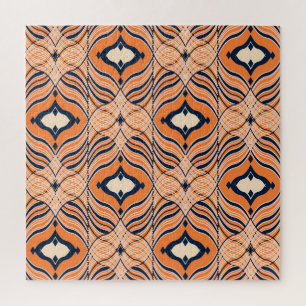 Oosters naadloos: zwart Sinaasappel Ornament Legpuzzel