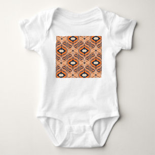 Oosters naadloos: zwart Sinaasappel Ornament Romper