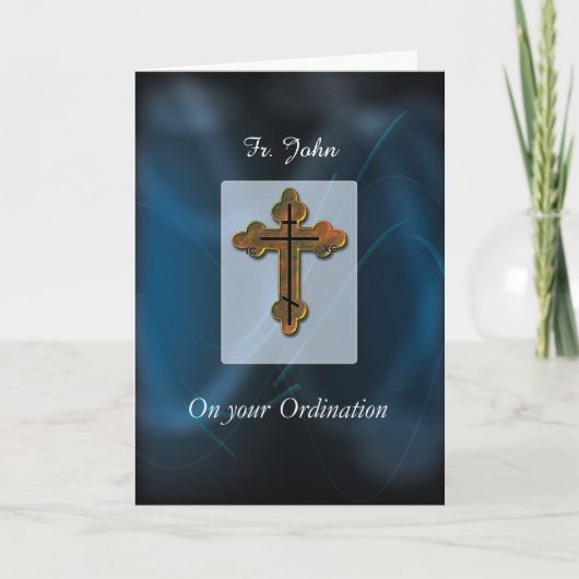 Oosters-orthodoxe kruisordinatie gefeliciteerd kaart (Voorkant)