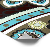 Oosters Paisley  naadloos patroon Poster (Hoek)