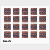 Oosters Persisch  Turks Tapijtpatroon Vierkante Sticker (Vel)