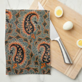 Oosters Perzisch Paisley Tapijt Theedoek (Quarter Fold)
