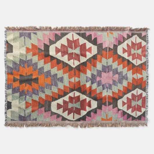 Oosters Perzisch Turks Kilim Tapijt Deken (Voorkant)