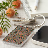 Oosters Perzisch, Turks Paisley Patroon, Tapijt Sleutelhanger (Voorkant Rechts)