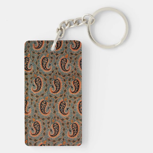 Oosters Perzisch, Turks Paisley Patroon, Tapijt Sleutelhanger (achterkant)