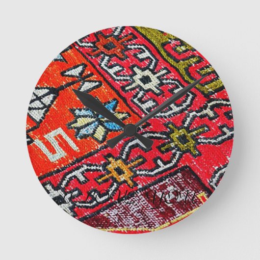 Oosters Perzisch, Turks Patroon, Tapijt Ronde Klok (Voorkant)