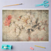  Oosters Pioen Bloemen, Chinoiserie Art Tissuepapier (Craft)