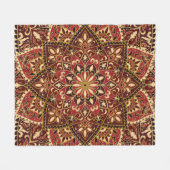 Oosters rood: bloementapijt fleece deken (Voorkant (Horizontaal))
