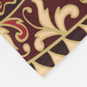 Oosters rood: bloementapijt fleece deken (Hoek)