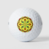 Oosters rood geel Ottomaans Turks tulpenpatroon Golfballen (Voorkant)
