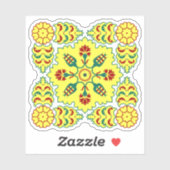 Oosters rood geel Ottomaans Turks tulpenpatroon Sticker (Vel)