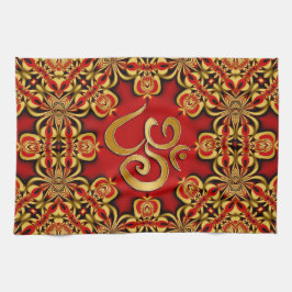 Oosters Rood Goud OM Keuken Thee Doek Theedoek