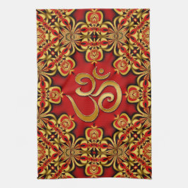 Oosters Rood Goud OM Keuken Thee Doek Theedoek