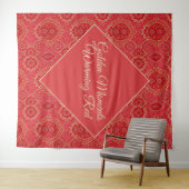 OOSTERS Rood Gouden Patroon - Tapestry Wandkleed (In Situ (horizontaal))