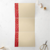 OOSTERS Rood Gouden Patroon - Uitnodigingskaart Drieluik Uitnodiging (Binnen)