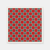 Oosters rood groen Arabisch Egypte geometrisch pat Servet (Voorkant)