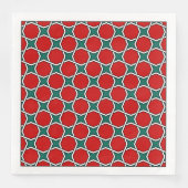 Oosters rood groen Arabisch Egypte geometrisch pat Servet (Voorkant)