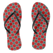 Oosters rood groen Arabisch Egypte geometrisch pat Teenslippers (Voetbed)