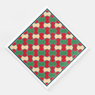 Oosters rood groen boog Stropdas geometrisch patro Servet