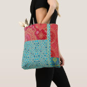 OOSTERS rood turquoise patroon - Canvas tas (Dichtbij)