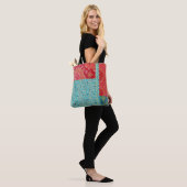 OOSTERS rood turquoise patroon - Canvas tas (Op model)
