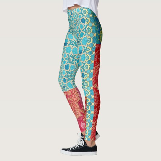 OOSTERS rood turquoise patroon - Leggings (Links)