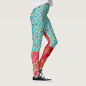 OOSTERS rood turquoise patroon - Leggings (Rechts)