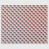 Oosters Rood Wit Blauw Geometrisch Pijlpatroon Cadeaupapier (Vlak)