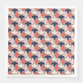 Oosters Rood Wit Blauw Geometrisch Pijlpatroon Servet (Voorkant)