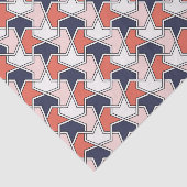 Oosters Rood Wit Blauw Geometrische Pijlen Art Tissuepapier (Detail)