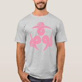Oosters Roze Drie Ganzen Japan Mon Vector Art T-shirt (Voorkant)