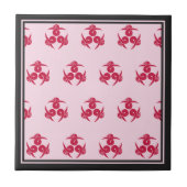 Oosters Roze Grijs Drie Ganzen Japan Mon Art Tegeltje (Voorkant)